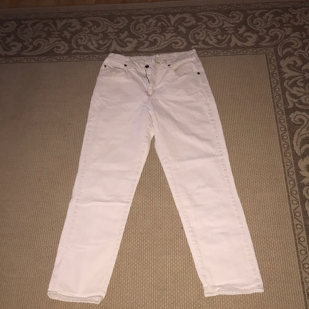 Cream colored lee rider stretch jeans
